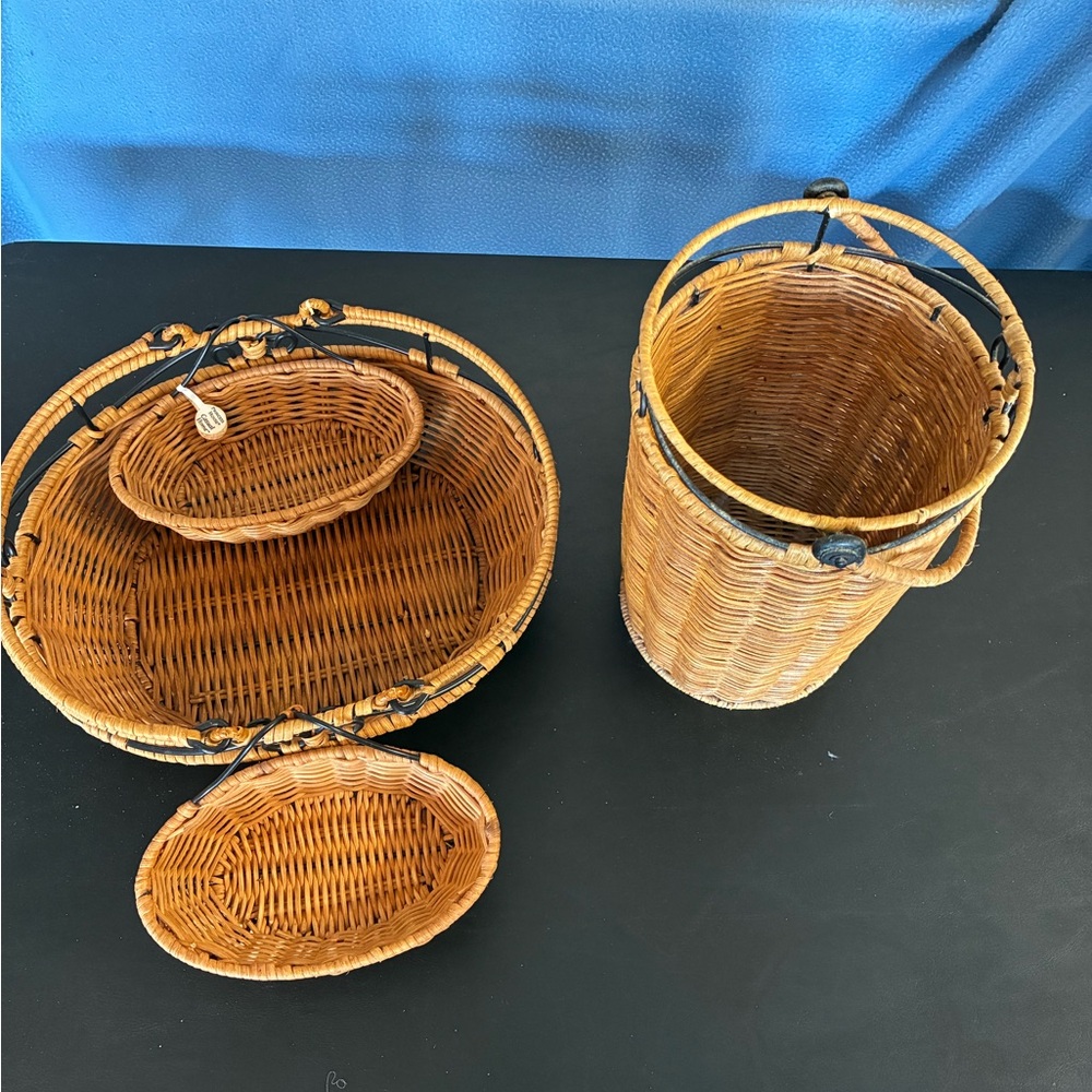 Princess House Woven Basket Set - Natural Brown